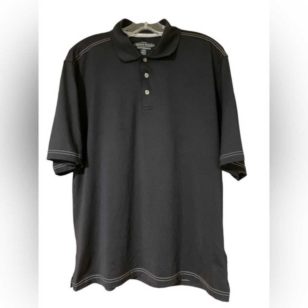 Pebble Beach‎ Performance Men’s Black Polo Shirt Wicking Golf Stretch Medium